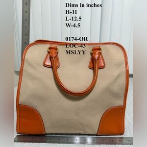 Tan and Brown Women's Handbag